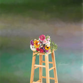 Lofaris Retro Green Abstract Transverse Photoshoot Backdrop